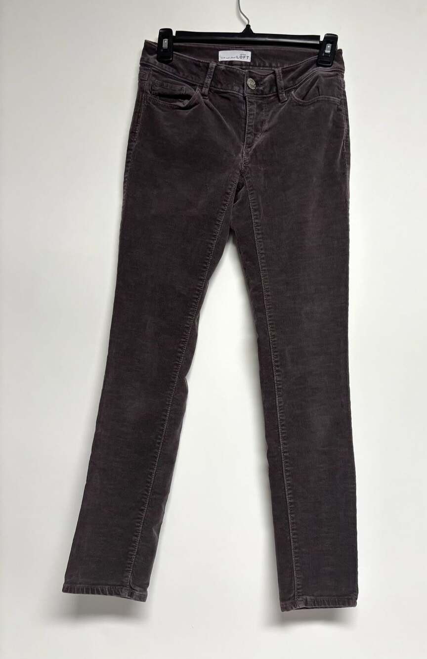 LOFT Curvy Skinny Corduroy Pants Size 24P Brown